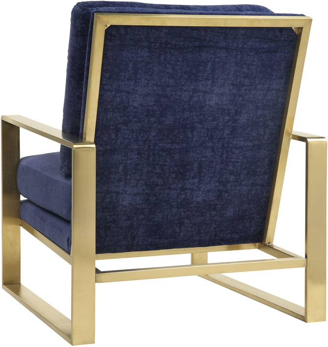 Mott Navy Slub Velvet Chair