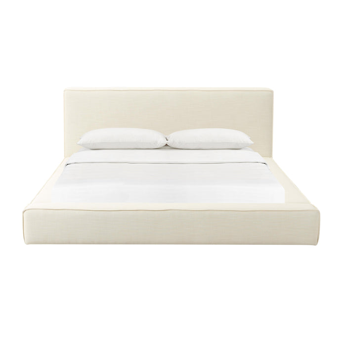 Olafur Cream Linen Queen Bed