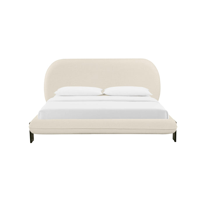 Ophelia Cream Faux Wool Queen Bed