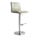 Paddy Light Grey Vegan Leather on Silver Adjustable Stool image