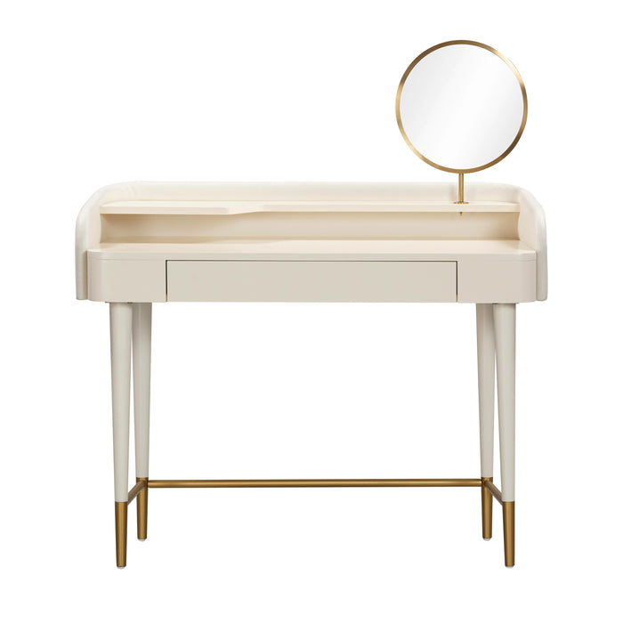 Penelope Cream Vegan Leather Wrapped Vanity Desk