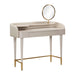 Penelope Taupe Vegan Leather Wrapped Vanity Desk image