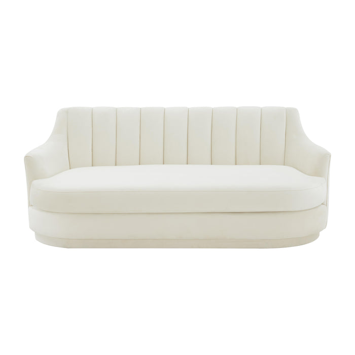 Peyton Cream Velvet Loveseat