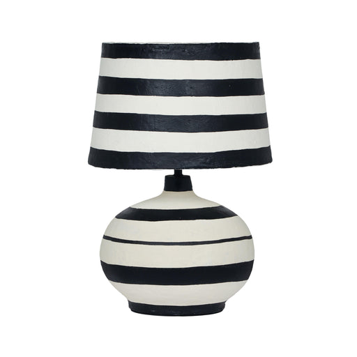 Positano Black Striped Papier Mache Table Lamp image