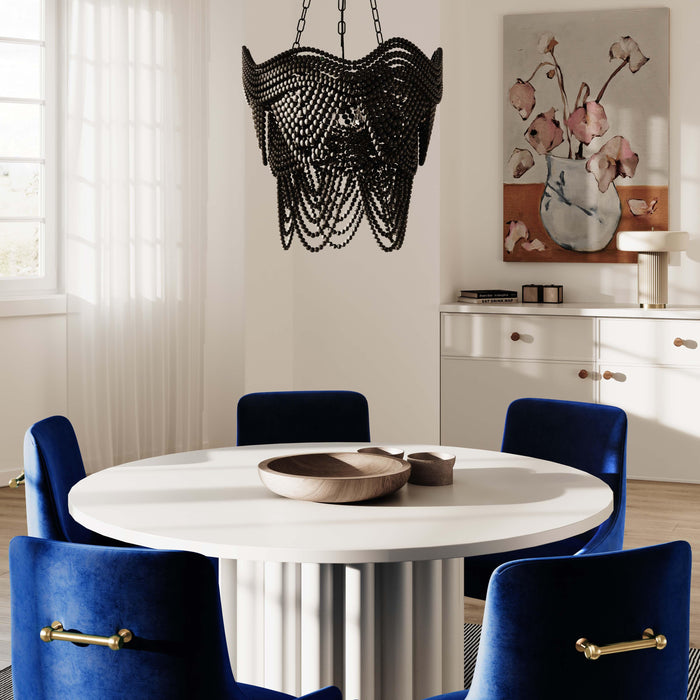 Porto Black Beaded Chandelier