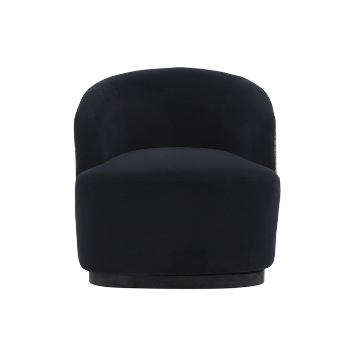 Reese Black Velvet Swivel Chair