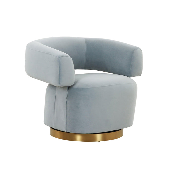 River Steel Grey Velvet Swivel Accent Chair image