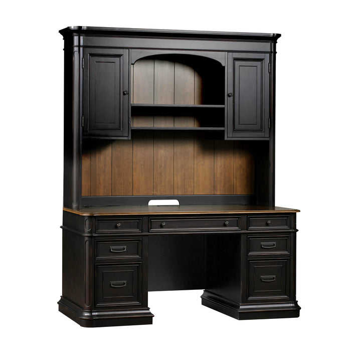 Roanoke Black Credenza & Hutch SET