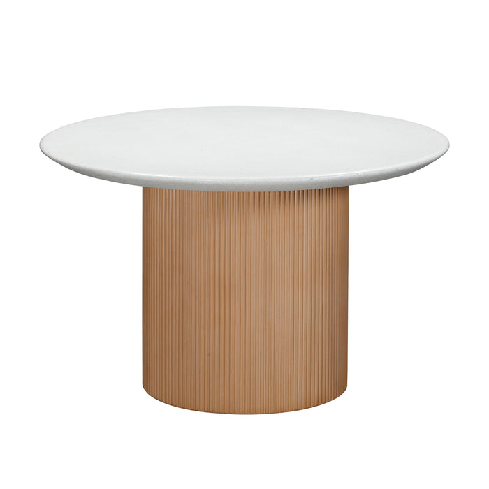 Rose Faux Terrazzo and Terracotta Indoor / Outdoor Round Concrete Dining Table image