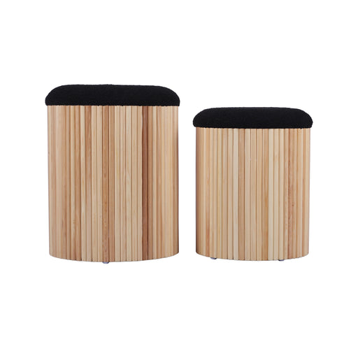 Sagano Black Nesting Storage Ottomans - Set of 2 image