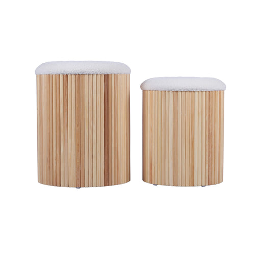 Sagano White Nesting Storage Ottomans - Set of 2 image