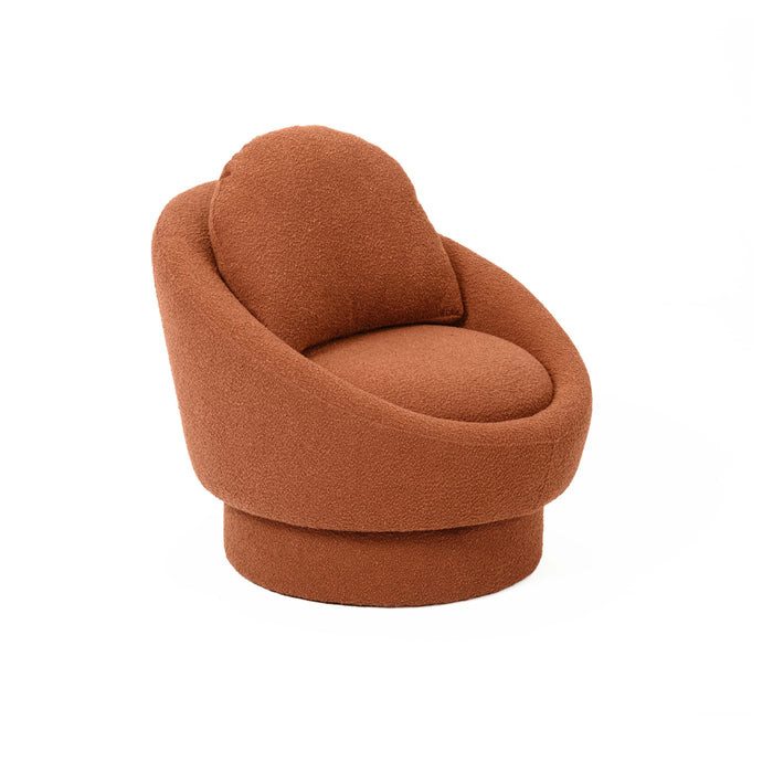 Sammy Saffron Red Boucle Swivel Lounge Chair image