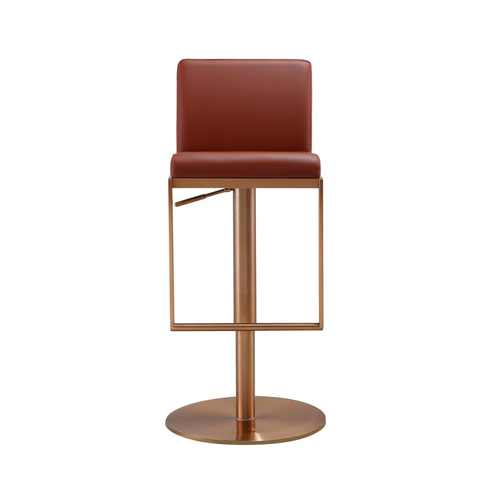 Sentinel Saddle Brown and Rose Gold Adjustable Stool