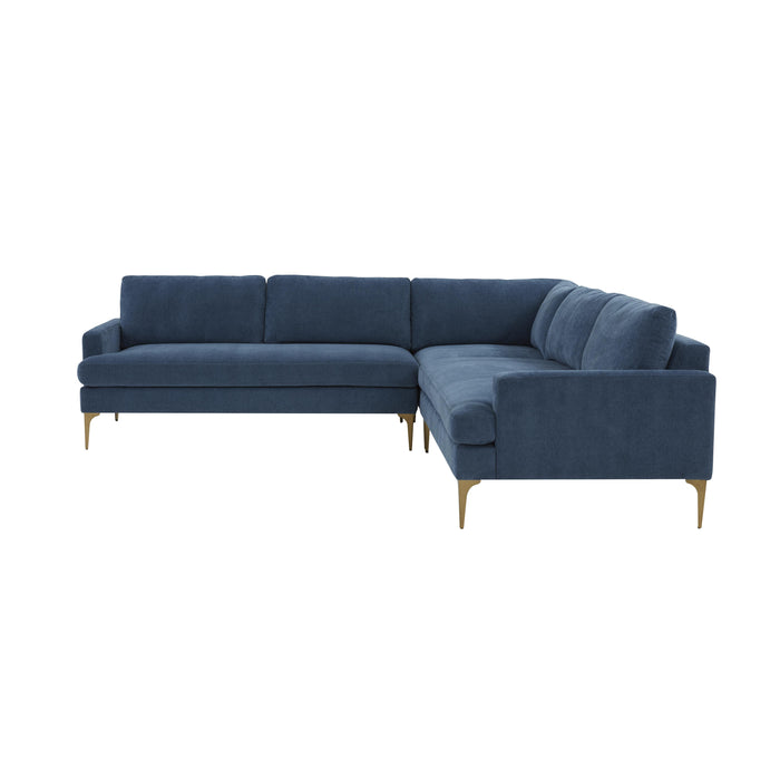 Serena Blue Velvet L-Sectional