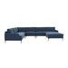 Serena Blue Velvet Large Chaise Sectional image