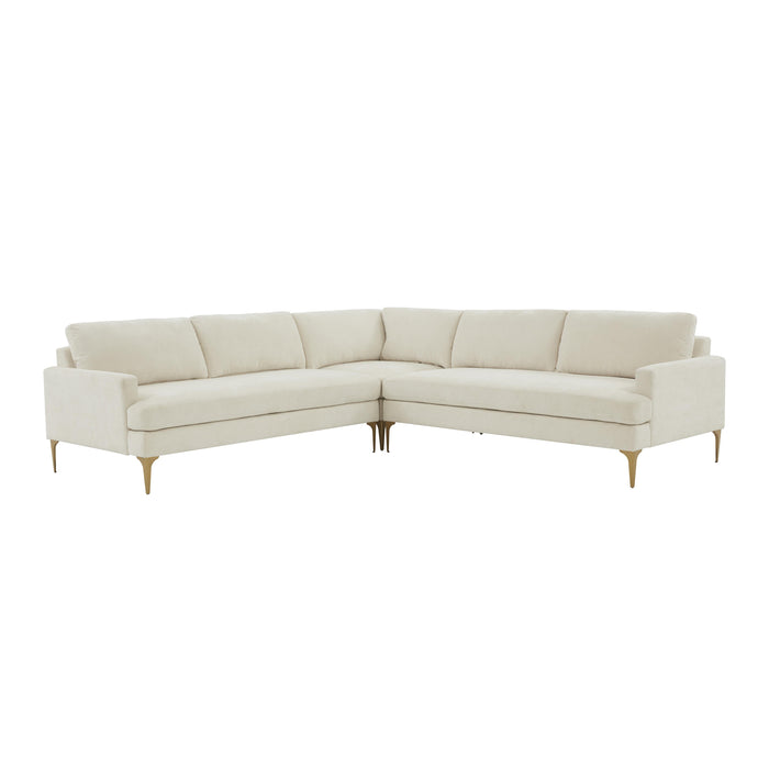 Serena Cream Velvet L-Sectional