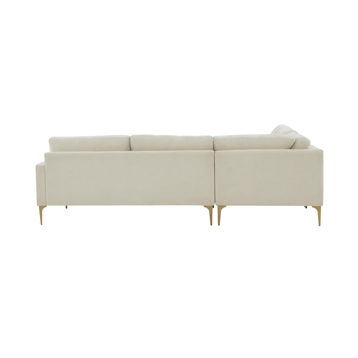 Serena Cream Velvet L-Sectional