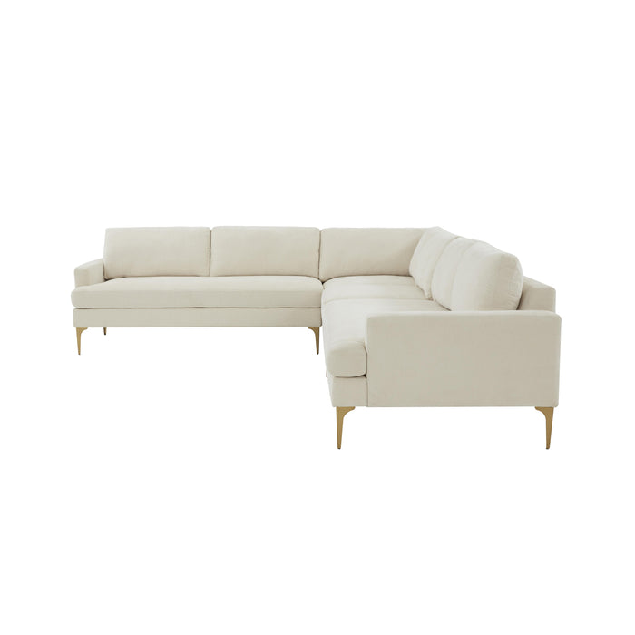 Serena Cream Velvet Large L-Sectional