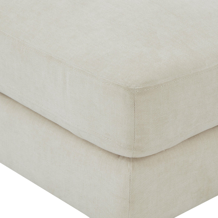 Serena Cream Velvet Ottoman