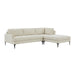 Serena Cream Velvet RAF Chaise Sectional with Black Legs image