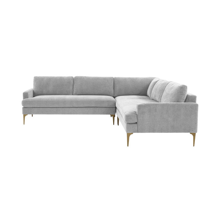 Serena Gray Velvet L-Sectional