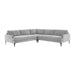 Serena Gray Velvet L-Sectional with Black Legs image