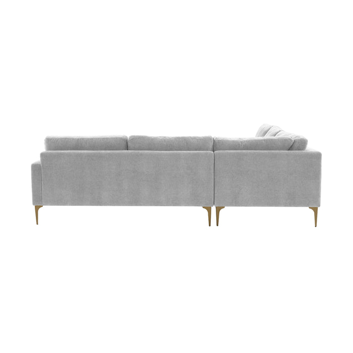 Serena Gray Velvet L-Sectional