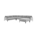 Serena Gray Velvet Large Chaise Sectional with Black Legs image