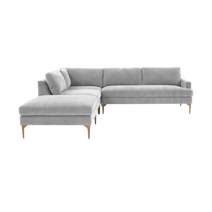 Serena Gray Velvet Large LAF Chaise Sectional