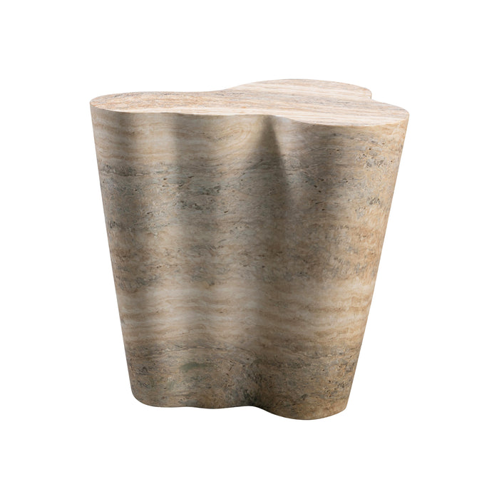 Slab Faux Travertine Tall Side Table