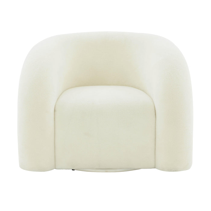 Slipper Cream Vegan Shearling Swivel Chair