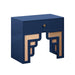 Suzie Navy & Rattan Nightstand image