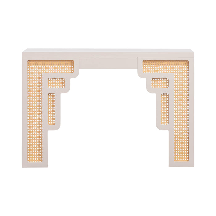 Suzie Cream & Rattan Console Table