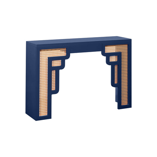 Suzie Navy & Rattan Console Table image