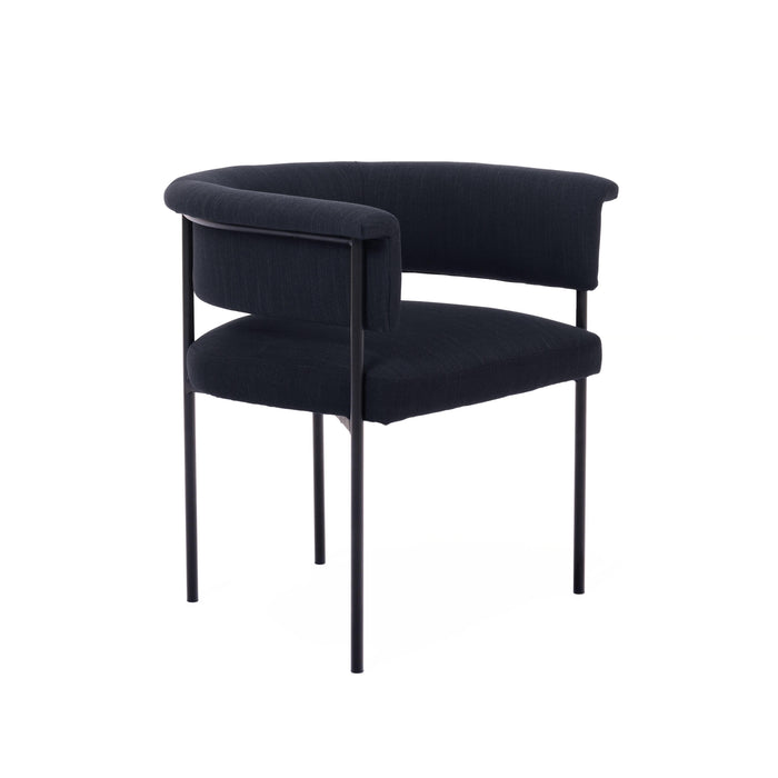 Taylor Black Performance Linen Dining Chair image