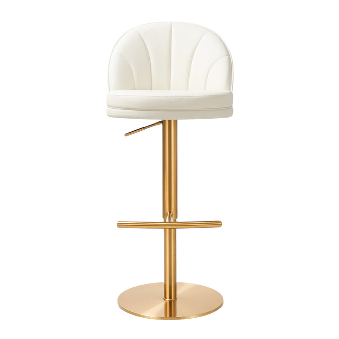 Venus Cream and Gold Adjustable Swivel Stool