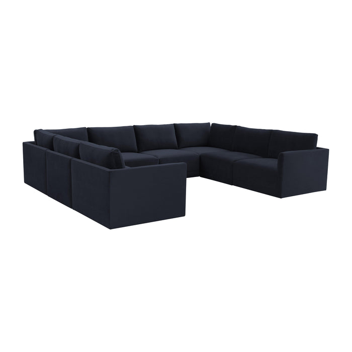 Willow Navy Modular Large U Sectional