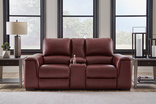 Alessandro Power Reclining Loveseat with Console - Yulissa Home Furnishings (NJ)