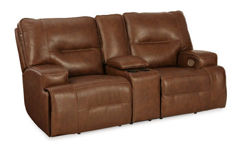 Francesca Power Reclining Loveseat with Console - Yulissa Home Furnishings (NJ)