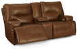 Francesca Power Reclining Loveseat with Console - Yulissa Home Furnishings (NJ)