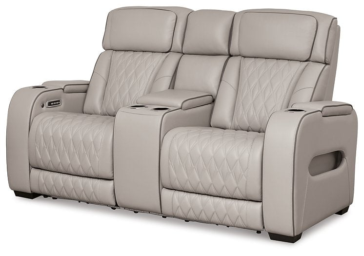 Boyington Power Reclining Loveseat with Console - Yulissa Home Furnishings (NJ)