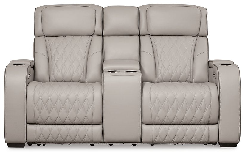 Boyington Power Reclining Loveseat with Console - Yulissa Home Furnishings (NJ)