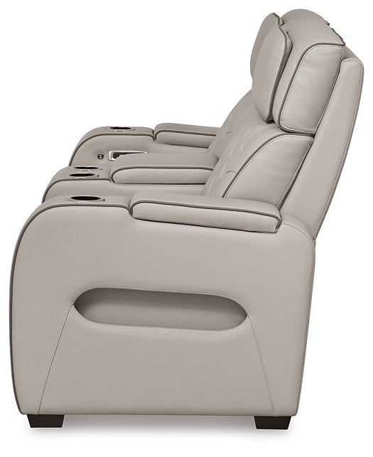 Boyington Power Reclining Loveseat with Console - Yulissa Home Furnishings (NJ)