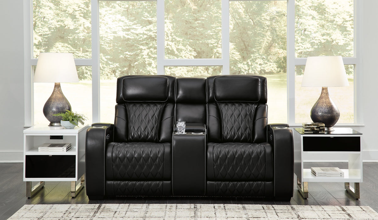 Boyington Power Reclining Loveseat with Console - Yulissa Home Furnishings (NJ)