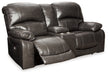 Hallstrung Power Reclining Loveseat with Console - Yulissa Home Furnishings (NJ)