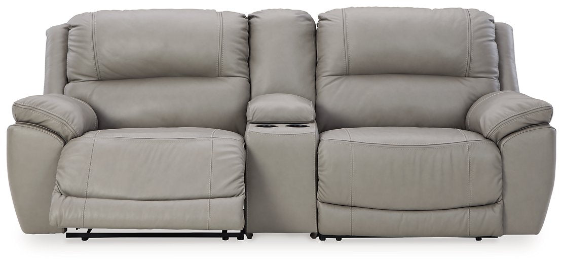 Dunleith 3-Piece Power Reclining Sectional Loveseat with Console - Yulissa Home Furnishings (NJ)