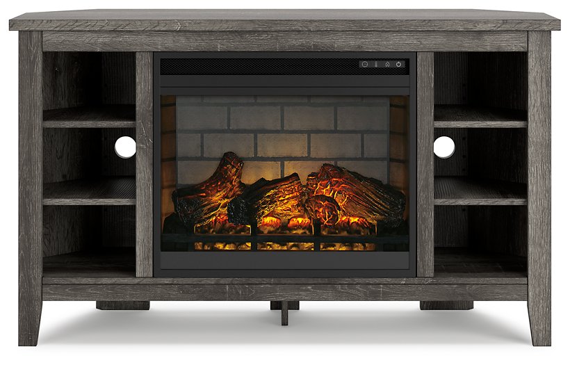 Arlenbry Corner TV Stand with Electric Fireplace - Yulissa Home Furnishings (NJ)