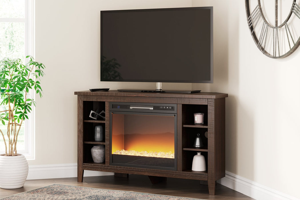 Camiburg Corner TV Stand with Electric Fireplace - Yulissa Home Furnishings (NJ)