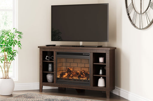 Camiburg Corner TV Stand with Electric Fireplace - Yulissa Home Furnishings (NJ)