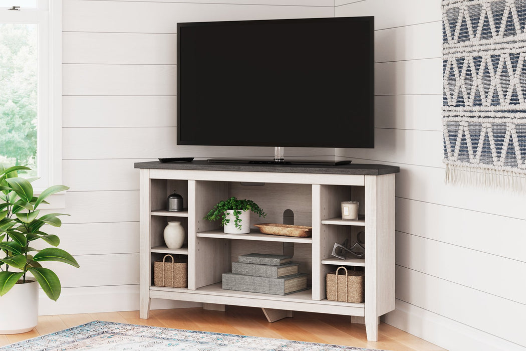 Dorrinson Corner TV Stand with Electric Fireplace - Yulissa Home Furnishings (NJ)